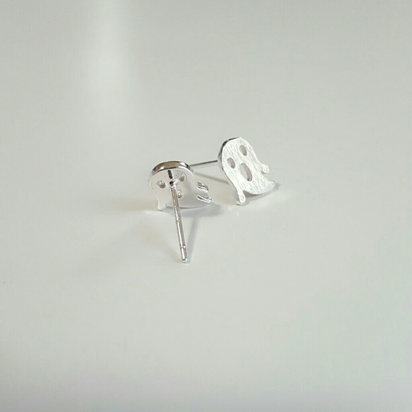 Silver Halloween Spooky Ghost Earrings costume holiday celebration Post - Picture 3 of 3